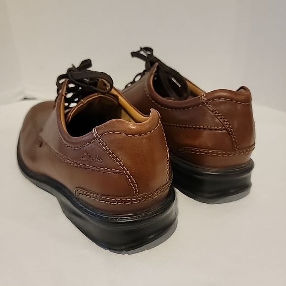 Clarks Dress Shoes Mens 10 M Sepatu Hommes Oxford Brown Leather Low Top 26068037 - Picture 6 of 6